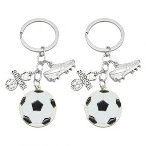 OUDQFCJ Porte-Clés de en Métal, 2 pièces, Thème Football, Créatif, Pendentif Personnalisé, Accessoire Cadeau, Décoration pour Voiture, clé moto et psg, pour Garçons, Enfants, Adultes et Fans (Mapico, neuf)