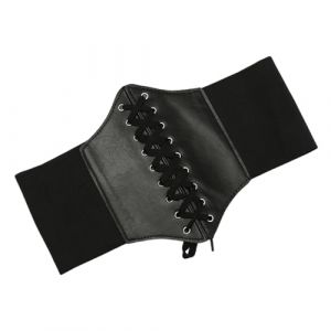 Lyramis Corset Pirate Femme,Ceinture Corset Femme Pirate Bustier,Corsets Noir Taille Serre Medieval Steampunk Cuir Bustiers Gothique Mode Corcet Deguisement,pour Halloween Adulte Vetement (CARTOLOGY DIRECT S.R.L., neuf)