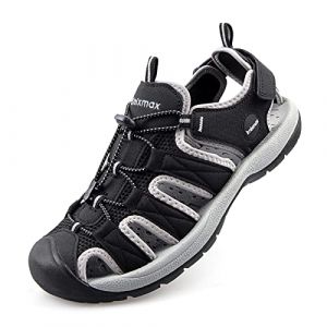 Knixmax Sandales Femme Homme Sandales de Randonnée,Bout Fermé Antidérapantes et Légères et Confort,Sandale de sport Outdoor Sandale de Marche D'été,Noir EU 38 (knixmax, neuf)
