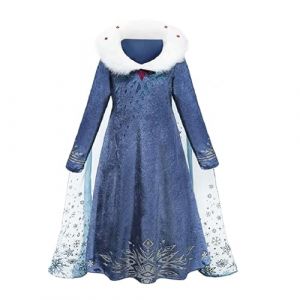 Discoball Robe Princesse Filles Elsa Déguisement Princesse Anna Déguisement pour Filles Déguisement Anna Déguisement Halloween Christmas Fancy Birthday Party Coronation Dress(3-4 ans, Robe) (MUNCASO, neuf)
