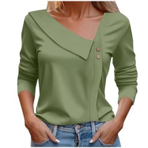 Blouse InfirmièRe Soldes Liquette Femme Soldes Chemise Country Tee Shirts Grande Taille 50/52 Chemisier Body Haut Chic Et Elegant Hiver Pull Moche De NoëL Blouse 46 Tunique Tops Ample Fluide Large (CHOHJIA, neuf)