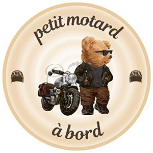 Autocollant Bébé à Bord - Petit Motard (Classic Bike) (PRINT CORNER, neuf)