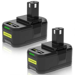 2Pack 8.0Ah remplacemet pour Ryobi 18V Batterie RB18L50 18V 8.0Ah Batterie de Rechange RB18L50 RB18L40 RB18L25 RB18L15 RB18L13 P108 P107 P122 P104 P105 P102 avec indicateur LED (Dosctt-FR, neuf)