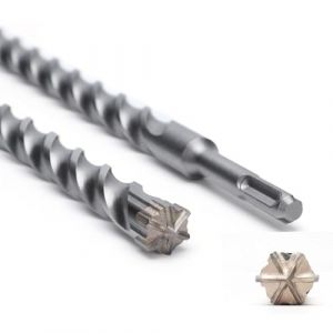 Foret SDS Plus de 18 mm x 210 mm avec 6 coupes en m&eacute;tal dur, foret &agrave; b&eacute;ton id&eacute;al pour percer la pierre, la pierre naturelle, le b&eacute;ton, la brique et le mortier (XIENDI, neuf)