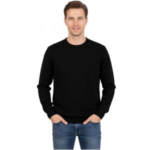 Marenza Col rond homme à manches longues mélangé cachemire soie Made in Italy, Noir , XL (Bo.MA., neuf)