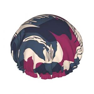 Bonnet de douche grand camouflage imprim&eacute; bonnets de bain bonnet de cheveux portable grace bonnet de douche &eacute;tanche r&eacute;glable pour salle de bain baignoire bain spa (DoubleShopShow, neuf)