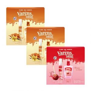ULRIC DE VARENS - Set 3 Coffrets Parfums Femme - 1 Coffret Varens Sweet Pomme d'Amour EDP 50ml + Vapo Spray 20ml - 2 Coffrets Varens Sweet Vanille Caramel EDP 50ml + Vapo Spray 20ml (Parfums Ulric de Varens, neuf)