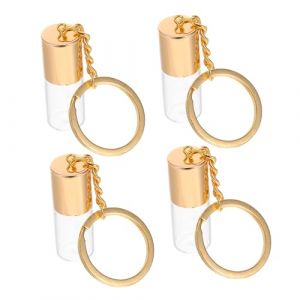 Healvian 4pi&egrave;ces Lot De Bouteilles Verre Vides Porte-cl&eacute;s Mini Bouteille Pendentif Flacon Verre Transparent Avec Bouchon &agrave; Vis (Pxinyao, neuf)