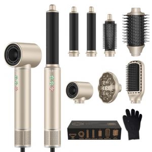 MogaWave Air Styler Pro Air Brush 7 en 1 Magic Hair Styler avec 1300W Seche Cheveux de 110000 tr/min 20M/S,Brosse Soufflante, Brosse Seche Cheveux, (guangzhoulintingshangmao, neuf)