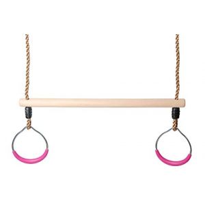 OTITU Anneaux d'escalade pour Enfants pour Balançoire De Jardin Enfants, Balançoire De Jeu Balançoire - Anneaux De Gymnastique en Corde pour Enfants Anneaux De Gym Rose (OTITU, neuf)