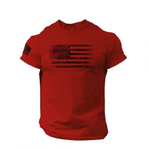Tee Shirt Homme Drapeau Americain Manches Courtes Et Col Rond T Shirt Musculation Printemps Et été Casual Shirt Tops Elégant et Chic Imprimé Rétro Tshirt Homme Marque Soldes (sutelang lurryly (7-15 jours de livraison), neuf)