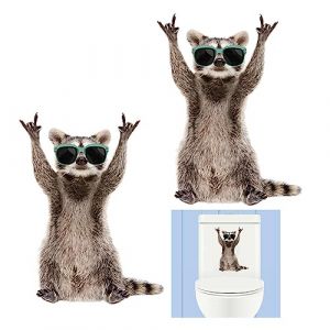 Stickers De Chats 3D, 2Pcs Décoration du Foyer De Toilettes De Chat Mignon Stickers Muraux De Salle De Bains Étanche Amovible Mur Animal Affiche De Voiture (Wanfoou-EU, neuf)