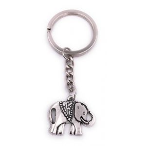 H-Customs Éléphant avec couverture Porte-clés Pendentif en métal argenté (h-customs17, neuf)