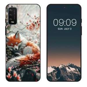 WUACYEAMING Noir Coque pour Wiko Power U10, Haute Qualit&eacute; TPU Silicone Mince Souple Antichoc Bumper avec Le Renard Motif Dessin Mat Case (WUACYEAMING, neuf)