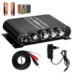 Amplificateur Audio HiFi ST-838, Amplificateur HiFi 2.1CH RMS 20w x 2 + 40w Mini Amplificateur Audio Voiture 200W avec Caisson de Basses, Amplificateur Voiture St&eacute;r&eacute;o Num&eacute;rique AUX pour Maison Voiture (XULAI LIMITED, neuf)