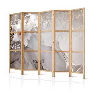 murando - Paravent Intérieur Japonais 225x172 cm - Séparateur de Pièce en Bois Naturel et Toile Imprimée - Cloison de Séparation pour Chambre - Paravent Oriental Portable et Pliable b-C-0744-bh-a (murando, neuf)