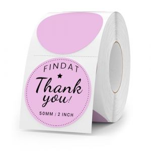 FINDAT Violet &Eacute;tiquette Thermique Ronde 50 mm Rouleau Vinyle Cercle Imprimante Gommette Autocollante pour Bureau Logo Design QR Exp&eacute;dition 500 Pi&egrave;ces (ZHIYUU, neuf)