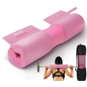 Mousse Barre Musculation avec Attache, Nylon Barbell Hip Thrust Pad Manchon de Barre, Protection pour Squat sur la Nuque, Coussin de barre de poids olympique,Halt&eacute;rophilie Coussin Squat Lunges (Rose) (LAVVON, neuf)