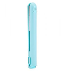 Mini fer &agrave; friser double usage/fer &agrave; lisser plat pour voyage et coiffure/rechargeable par USB/baguettes &agrave; friser portables sans fil (bleu) (INVEES++Good, neuf)