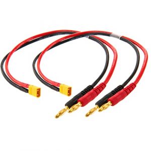 LinsyRC 2 pi&egrave;ces Connecteur M&acirc;le XT30 &agrave; Connecteur Prise Fiche Banane 4mm 30cm 16AWG C&acirc;ble de Charge RC pour H&eacute;licopt&egrave;re RC Quadrirotor Batterie Lipo (LinSY, neuf)