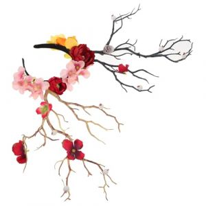WATIIFUFU 1Pc Grand Bois Bandeau Bois Oreilles Bandeau Bois De Bandeau Avec Des Fleurs Bois Bandeau Halloween Fête Coiffure Prop Bandeau Branche D'Arbre Bandeau Tissu (Heaezi, neuf)