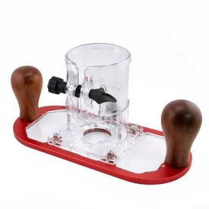 Base de coupe de toupie en alliage d'aluminium avec poignée en bois pour outil électrique RT0700C DRT50 3709 370 - Réglable - Gravure à rainurer (rouge) (xiangjueshangmaoUKshop, neuf)