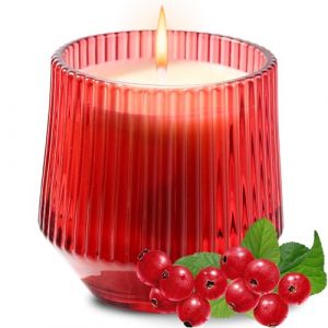 Bougies parfum&eacute;es aux groseilles rouges, groseilles &agrave; maquereau et roses, bougies aux baies en cire de soja pour femmes et mamans, cadeaux de No&euml;l, bougie d'aromath&eacute;rapie (ZHURSON, neuf)