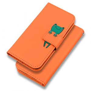 Bartern Coque Apple iPhone 6/iPhone 6s Clapet,Dessin Anim&eacute; Grenouille Portefeuille Etui en Cuir PU,TPU Antichoc Housse Flip Case avec Rabat Fentes pour Cartes et Fonction Support,Orange (Bartern, neuf)