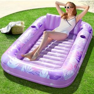 Sloosh 178 x 116 cm Matelas Gonflable pour Piscine, Bain de Soleil pour Adultes, Radeau de Natation, Matelas Gonflable pour Adultes, divertissements d'&eacute;t&eacute;, f&ecirc;te Aquatique (Violet) (Joyin Direct, neuf)