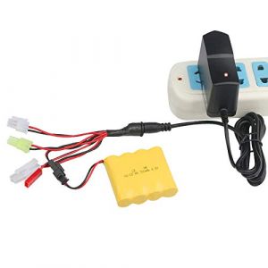 HOBBYMATE Chargeur de Batterie 4.8v, 7.2v, 9.6v NiMH/NiCd pour Batterie de Voiture Rc, Chargeur de Batterie Airsoft, Chargeur de Batterie Rc Récepteur, avec 6 convertisseur (HOBBYMATE, neuf)