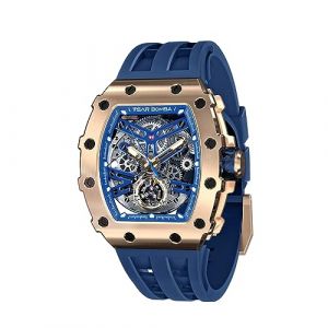 TSAR BOMBA Montre de Luxe pour Homme Montres automatiques Homme Étanche à 50 m Mouvement mécanique Japonais Tonneau Boîtier en Acier Inoxydable Verre Saphir Montre Visage Cool Unique Mode Cadeau (SAPPHERO L'Atelier du Temps, neuf)