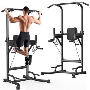 Dskeuzeew Power Tower Station de traction avec barre de traction r&eacute;glable en hauteur multifonction pour exercices abdominaux pour la maison, la gym, la musculation, le fitness (PERMANICKA MILANA, neuf)