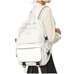 HYC00 Sac a Dos Scolaire Fille Lycee Ados Sac à Dos Collège École Cartable Sacs a Dos Ecole Daypack pour l'école 14 pouces Léger Impermeable Sac ados Scolaires Garçon Bookbag School Backpack, Beige (SUNMOP, neuf)
