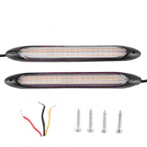Voiture LED DRL Clignotant, Paire de LED Feux de Jour Bande Clignotant Blanc Jaune Couleur de lumière étanche(27.5CM) (Codalo, neuf)
