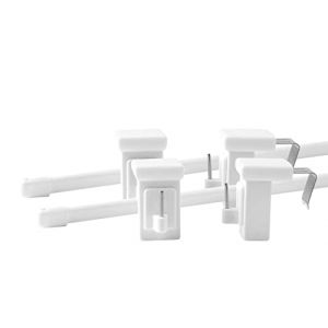 Deco-Raum Lot de 2 tringles de vitrage extensibles - Blanc - Longueur 80-140 cm - Avec crochet rotatif - Pour cadre de fenêtre de 10-27 mm - Tringle ovale - Sans perçage (deco-raum, neuf)
