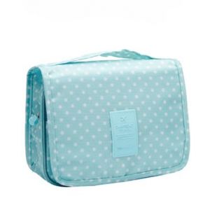 Trousse De Toilette Originale Femme Le-Globe-Trotteur Fleurs Bordeaux Pliable Imperméable Avec Poignée De Transport Pour Produits Beauté Et Douche (Pois Verts) (PJSshop, neuf)