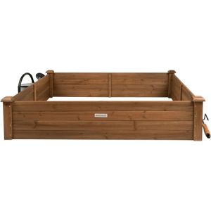 needs&wants® Carré Potager en Bois, lit de Jardin surélevé XL, kit jardinière en Bois rectangulaire avec Film Non tissé pour Jardin Balcon terrasse extérieur, Brun Marron (YES4WORLD GmbH, neuf)