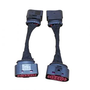 JUSTJUNMIN Coiffure de voiture 2pcs Phare Xenon 10 &agrave; 14 broches C&acirc;blage de c&acirc;blage Adaptateur Connecteur Adaptateur Compatible for Vw Compatible for le golf Mk6 Compatible for Audi 1J0973737 1J0973835 (shengxinchuanghui, neuf)