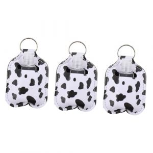 WRITWAA 3pièces Étui Pour Main Cuir Étui Porte-clés Pour Bouteille Vide Lot De Porte-clés Avec Motif Vache (Saieli, neuf)