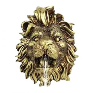 Fontaine murale du lion | Ornement de bec de fontaine | D&eacute;coration murale en cascade, fontaine en r&eacute;sine naturelle, ornements de fontaine d'eau en r&eacute;sine naturelle, d&eacute;coration de jardin d'eau et d'&eacute;ta (slemtika, neuf)