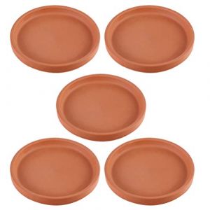 Yardwe Soucoupe de Plante en Terre Cuite de 5 Pouces 5 Pcs Rond Plante Argile Plante Plantes Pottery Pots de Fleurs Soucoupe pour Intérieur Extérieur (Antique Guyue, neuf)