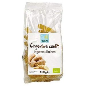 Gingembre Confit Bio Sachet 150g PURAL | Gingembre Bio Qualité Supérieure - Gingembre Sec Au Sucre De Canne Brut - Gingembre En Lamelles (taleoo, neuf)