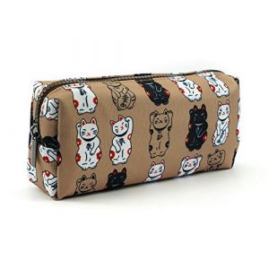 Trousse chat japonais chanceux, Maneki Neko Chat, trousse, étui, sac, maquillage (LParkin Fashion, neuf)