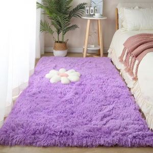 Homesally Tapis Chambre Shaggy Tapis pour Salon Tapis Moelleux, Tapis Lavable en Machine, Antid&eacute;rapant Tapis Chambre Adulte, pour Couloir, Descente de Lit,Violet,40x120cm (TaiYuanYiHeMaoYiYouXianGongSi, neuf)