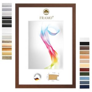 FRAMO Cadre photo en bois 60 x 65 cm (Dimension de l'image) en Weng&eacute; Marron | Taille s&eacute;lectionnable | Affiches | Puzzle | Collage | Sur mesure | personnalis&eacute;s (Framecenter24_online, neuf)