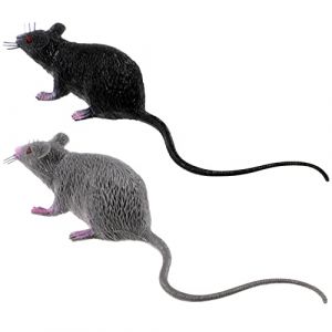 PRETYZOOM 2 Pi&egrave;ces Simulation Souris pour Farce Souris Jouets Spooky Souris Figurine Rat en Plastique Modal Carnaval Jouets Halloween Nouveaut&eacute; Jouet (Coddle HSY, neuf)