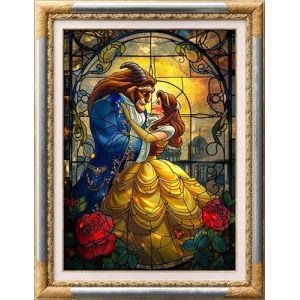 Kit de point de croix 11CT 3 brins – meme kit de démarrage de broderie pré - imprimée canevas kit complet adulte ou enfants pour les debutants - Le roi et la princesse 33x46cm (Leihai Trade, neuf)