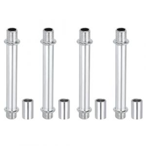 PATIKIL Kit Tige de Lampe à Tube Droit, 4 Ensemble M10 Acier au Carbone 80mm(3.15") Long Tige Filetée à Double Extrémité avec Écrous D'Accouplement Connecteur à Manchon, Argenté (PATIKIL UK, neuf)