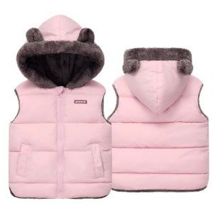 SEAUR Gilets Garçons Filles Doudoune Veste Duvet Doudoune sans Manche Chaude à Capuche Blouson Interieur Polaire Enfants Hiver 4-5Ans (HUIXINEU, neuf)