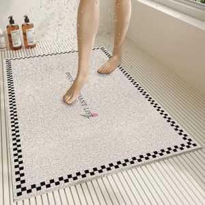 Pevfeciy Tapis de Douche antid&eacute;rapant 60x120 cm Tapis de Baignoire de Style Moderne en PVC Doux et Confortable avec Trous de Drainage, Haute perm&eacute;abilit&eacute; &agrave; l'eau, adapt&eacute; aux Zones humides (ENJOYHOMES, neuf)